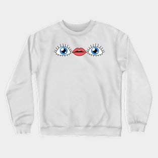 Eye Mouth Eye Emoji Crewneck Sweatshirt